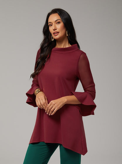 Blouse en Chiffon Modal Coupe Ajustée, Voilée, Légère et Respirante