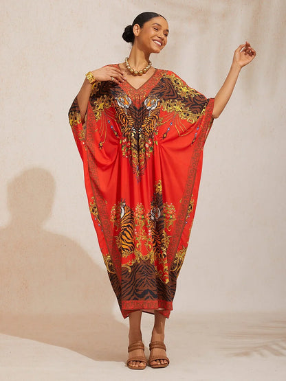Vintage Jewelry Chiffon Vacation Kaftan