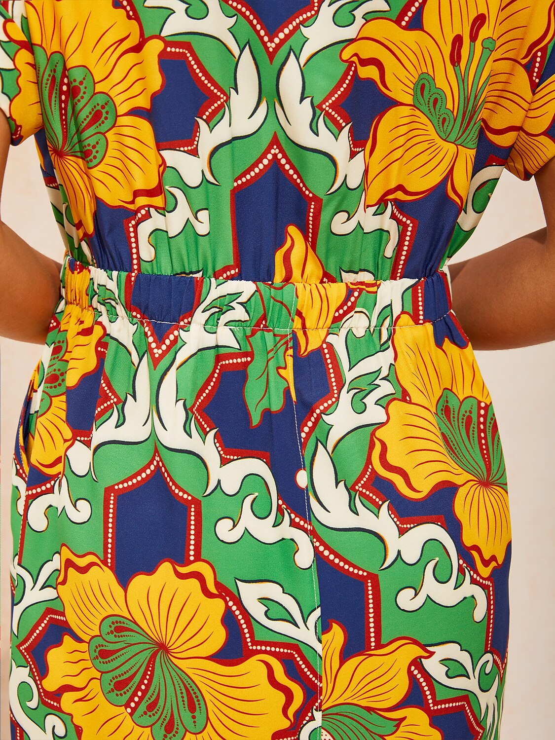 Emerald Bloom Bazaar Slight Stretch Short Dress