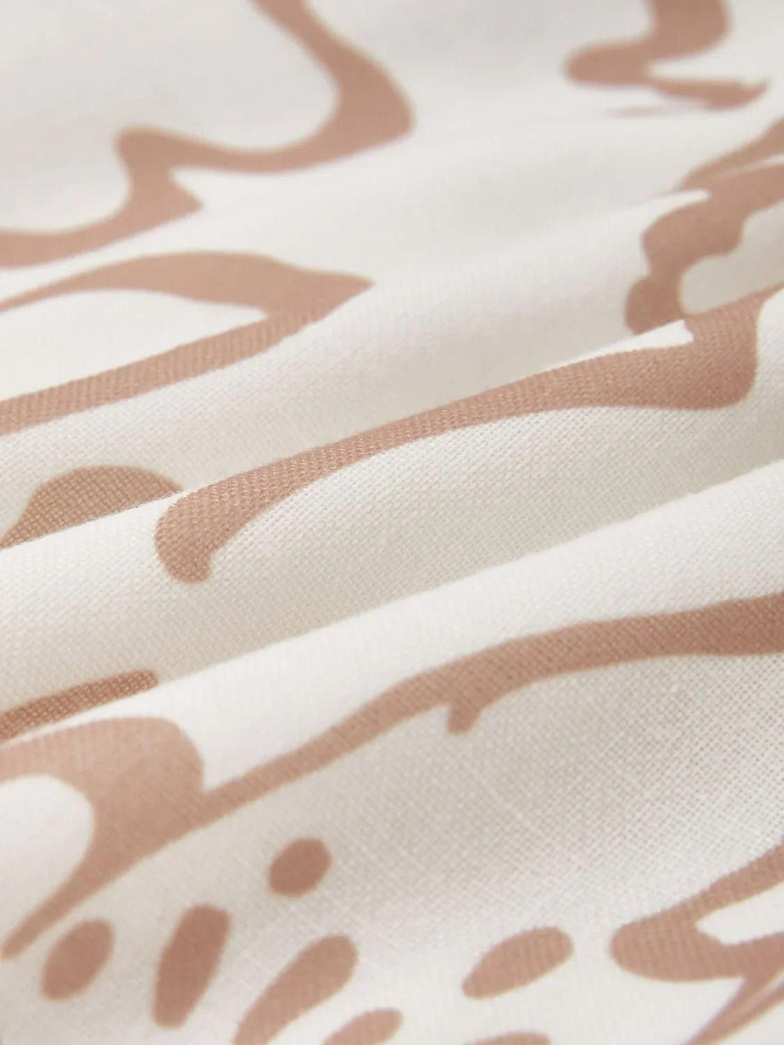 Abstract Art Print Linen-Like Maxi Dress