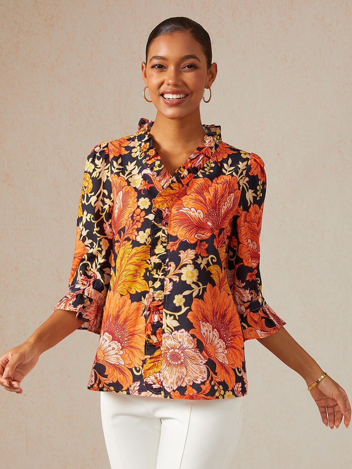 Sienna Garden Linen Look Blouse
