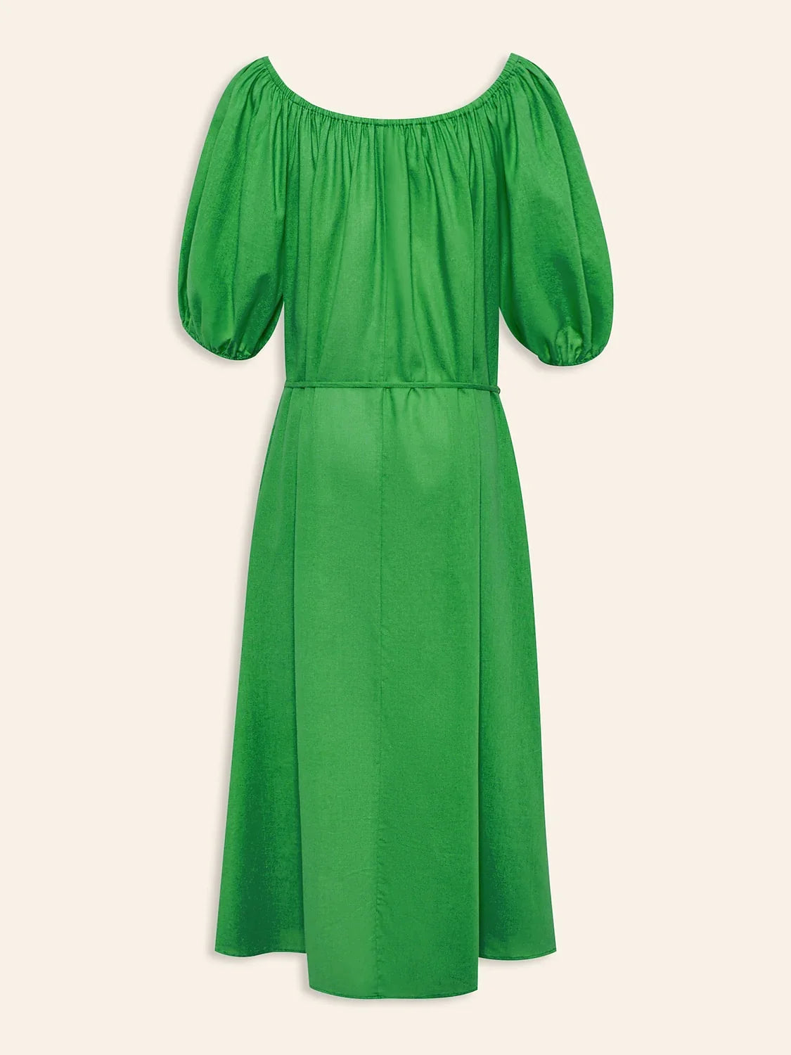 Cotton Resort Loose Fit Off-Shoulder Puff Maxi Dress