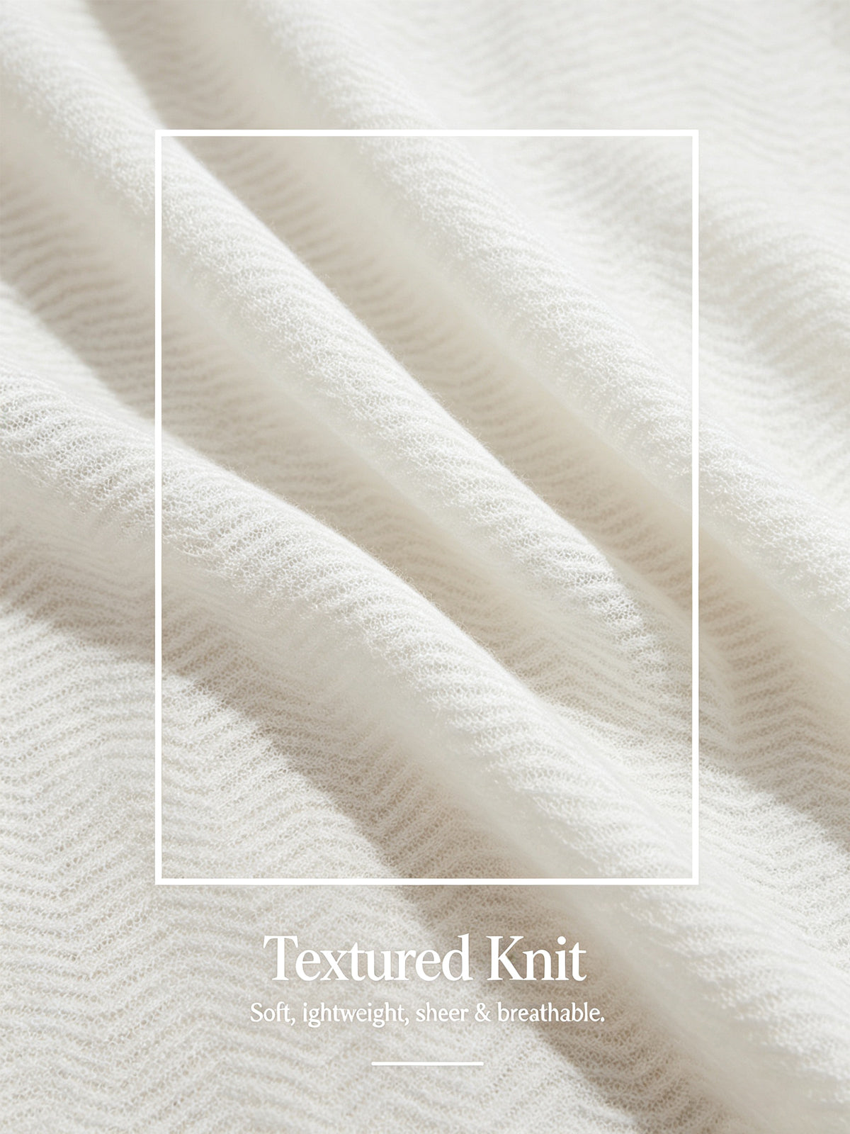 Wavy Detail Thin V-Neck Sweater
