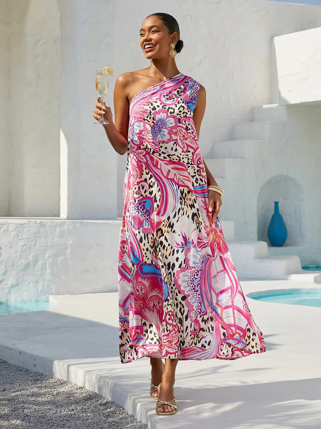 Blush&Beast Robe Longue Paisley Satinée