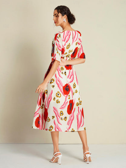 Santorini Summer Chiffon Elastic Waist Maxi Dress