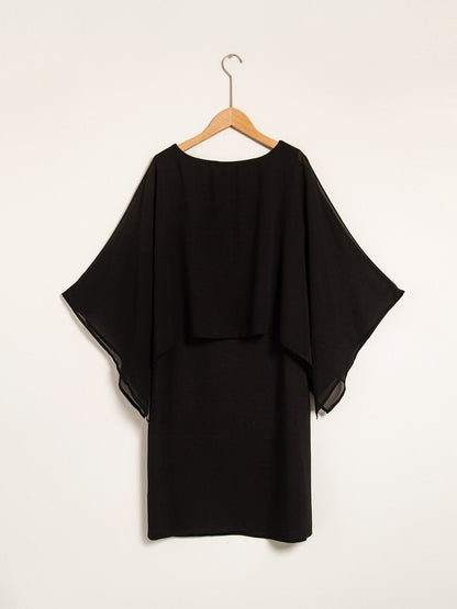Chiffon Cape Sleeve Wedding Guest Mini Dress