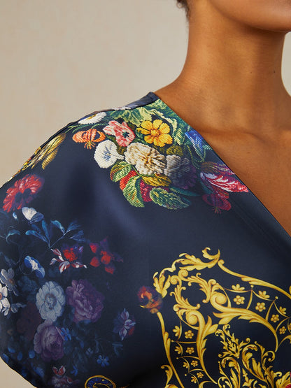 Land of Wonder Silky Satin Maxi Dress