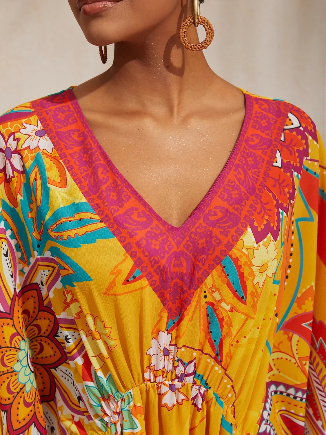Vintage Jewelry Chiffon Vacation Kaftan