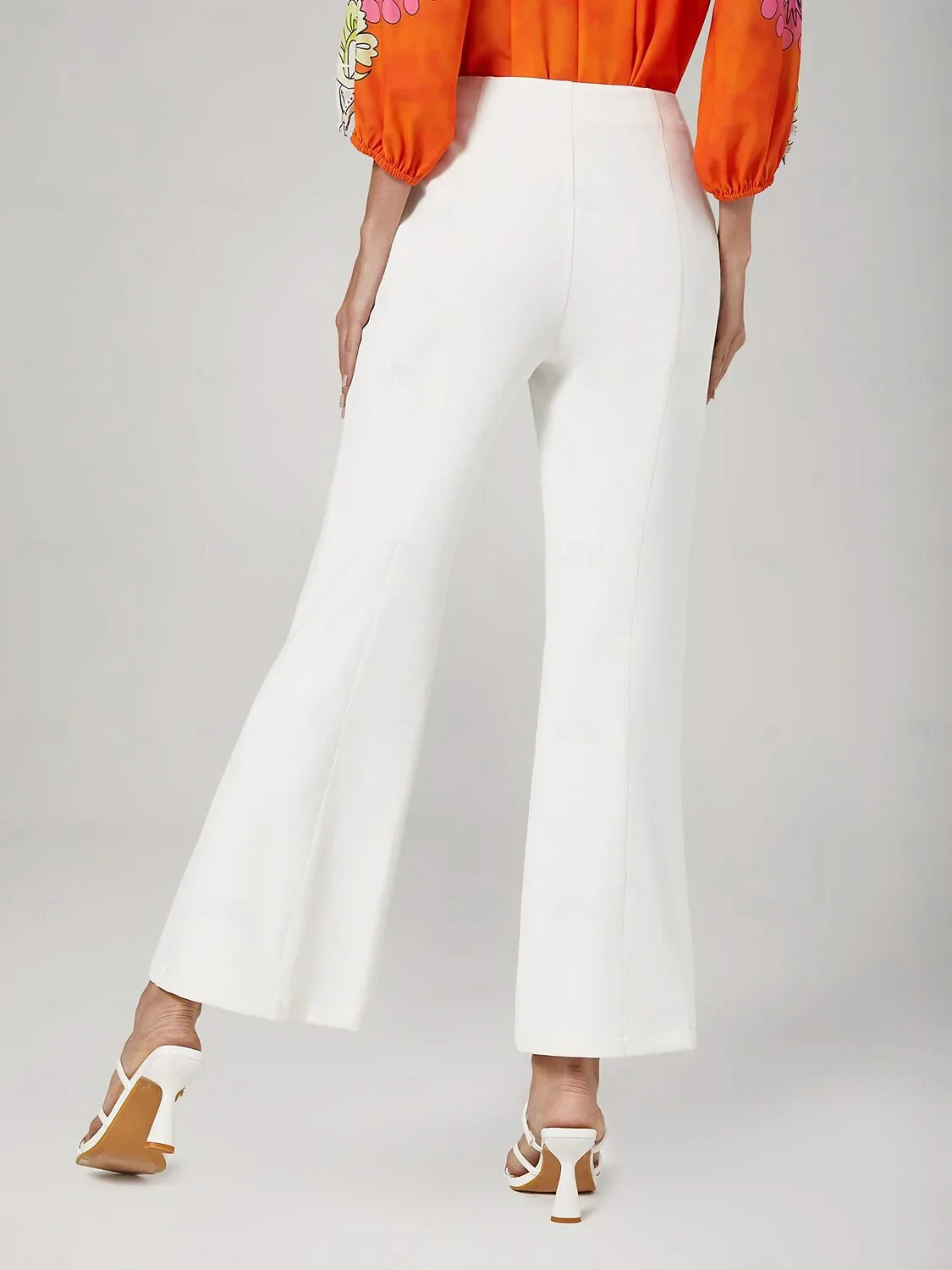 Twill Stretch Fitted Flare Cropped Pants