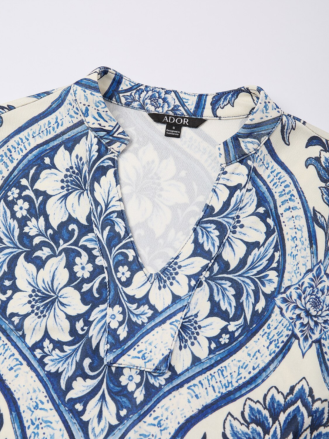 Azure Medallion Acetate Look Stretch Knit Maxi Dress