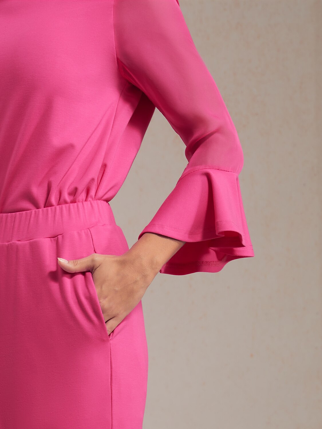 Blouse en Chiffon Modal Coupe Ajustée, Voilée, Légère et Respirante
