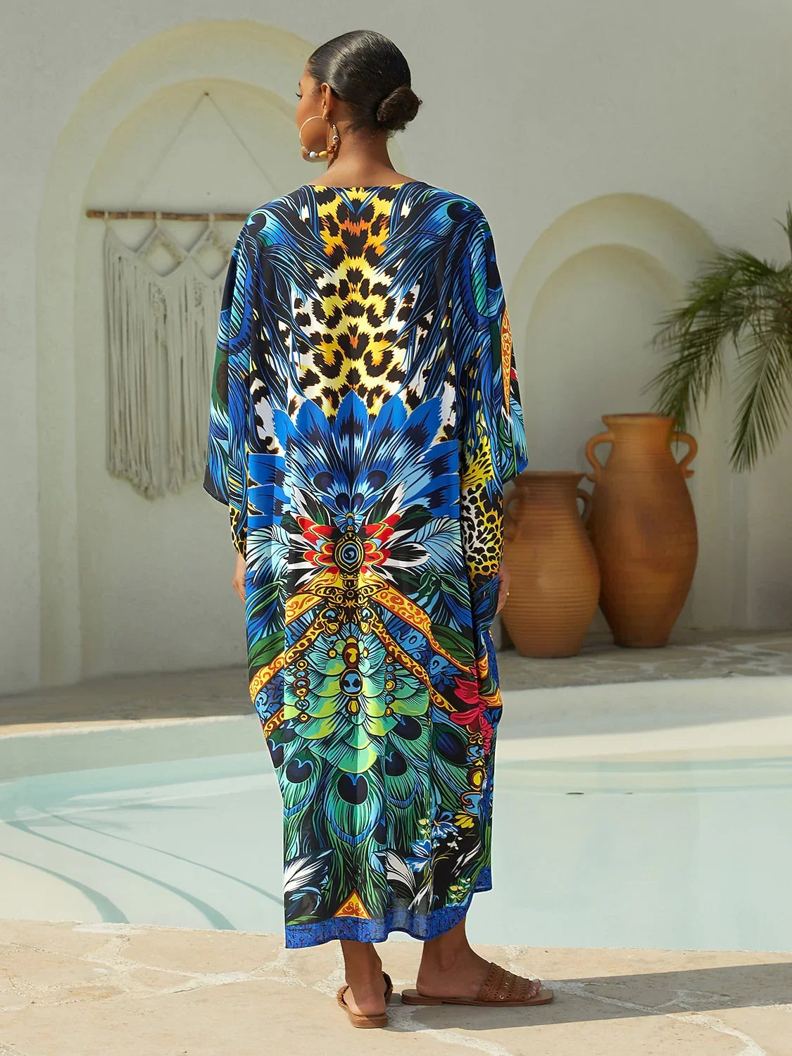 Jungle Wild Party Flowy Chiffon Leopard Kaftan