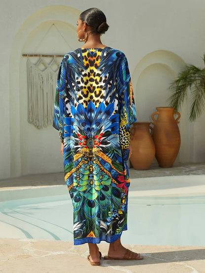 Jungle Wild Party Flowy Chiffon Leopard Kaftan