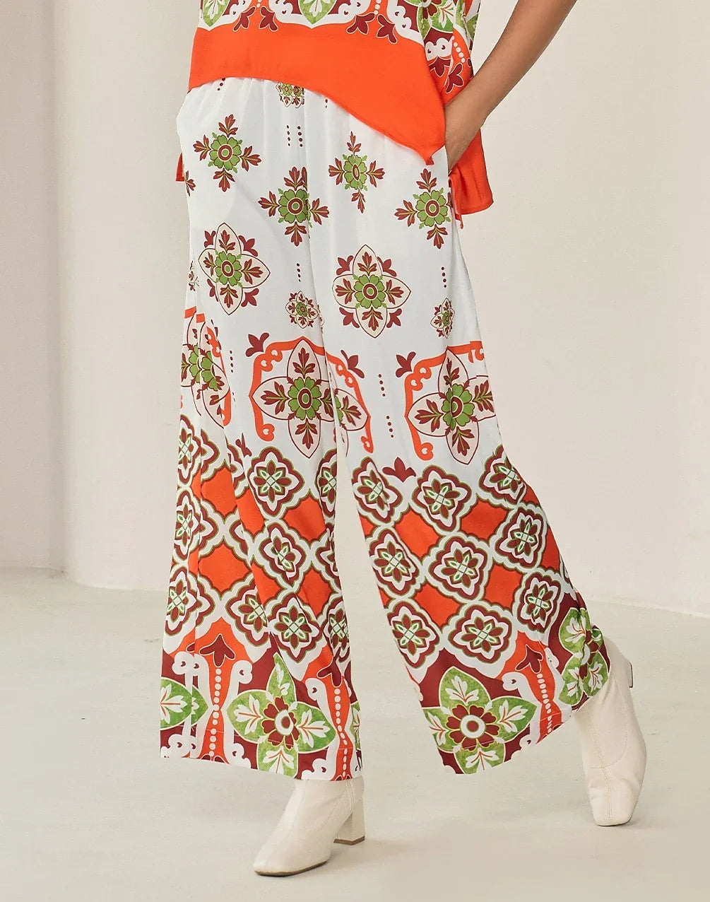Satin Bohemia Wide Leg Pocket Pants