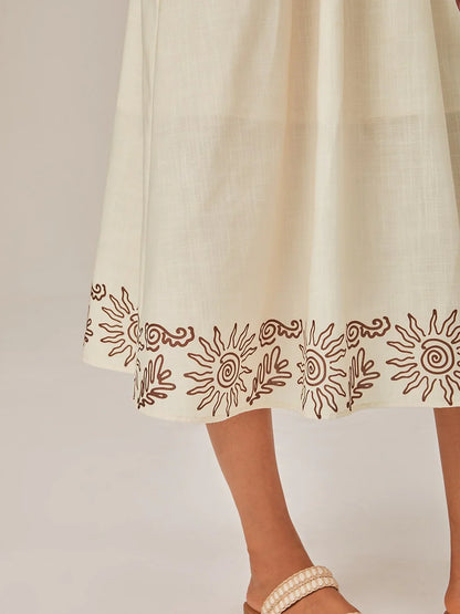 Linen-Like Printed Shirt Dress
