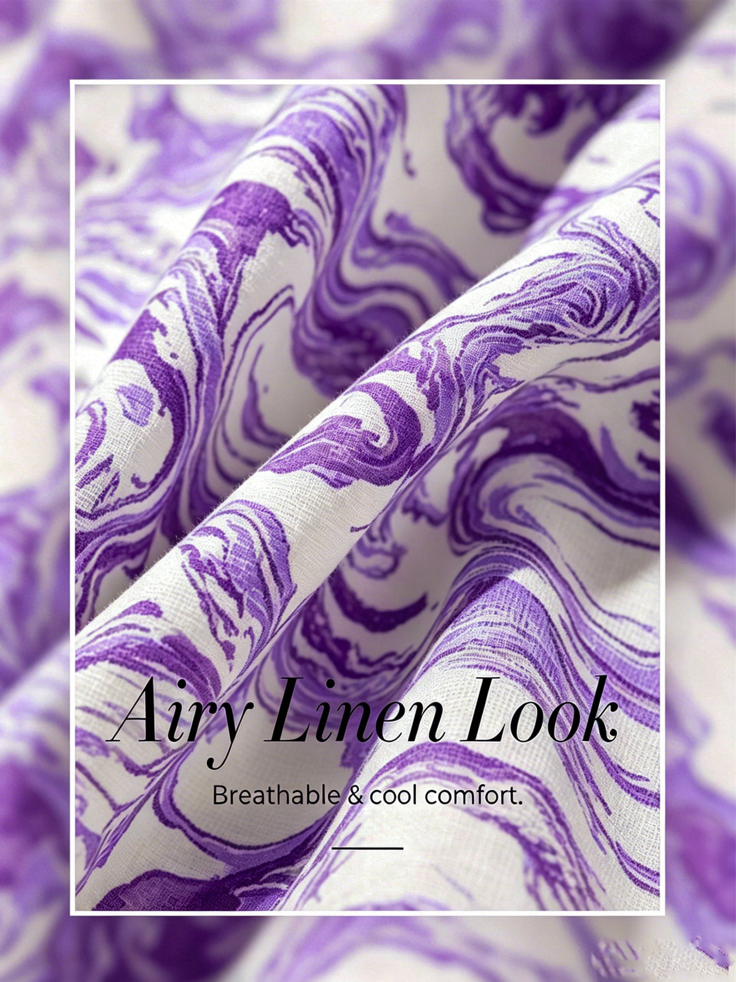 Graphic Art Mustang Linen Look Midi Dress