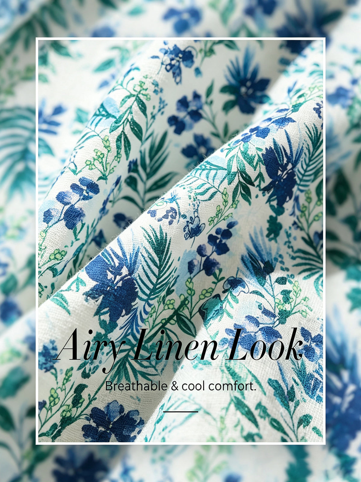 Ocean Bloom Escape Linen Look Midi Dress