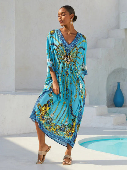 Vintage Jewelry Chiffon Vacation Kaftan