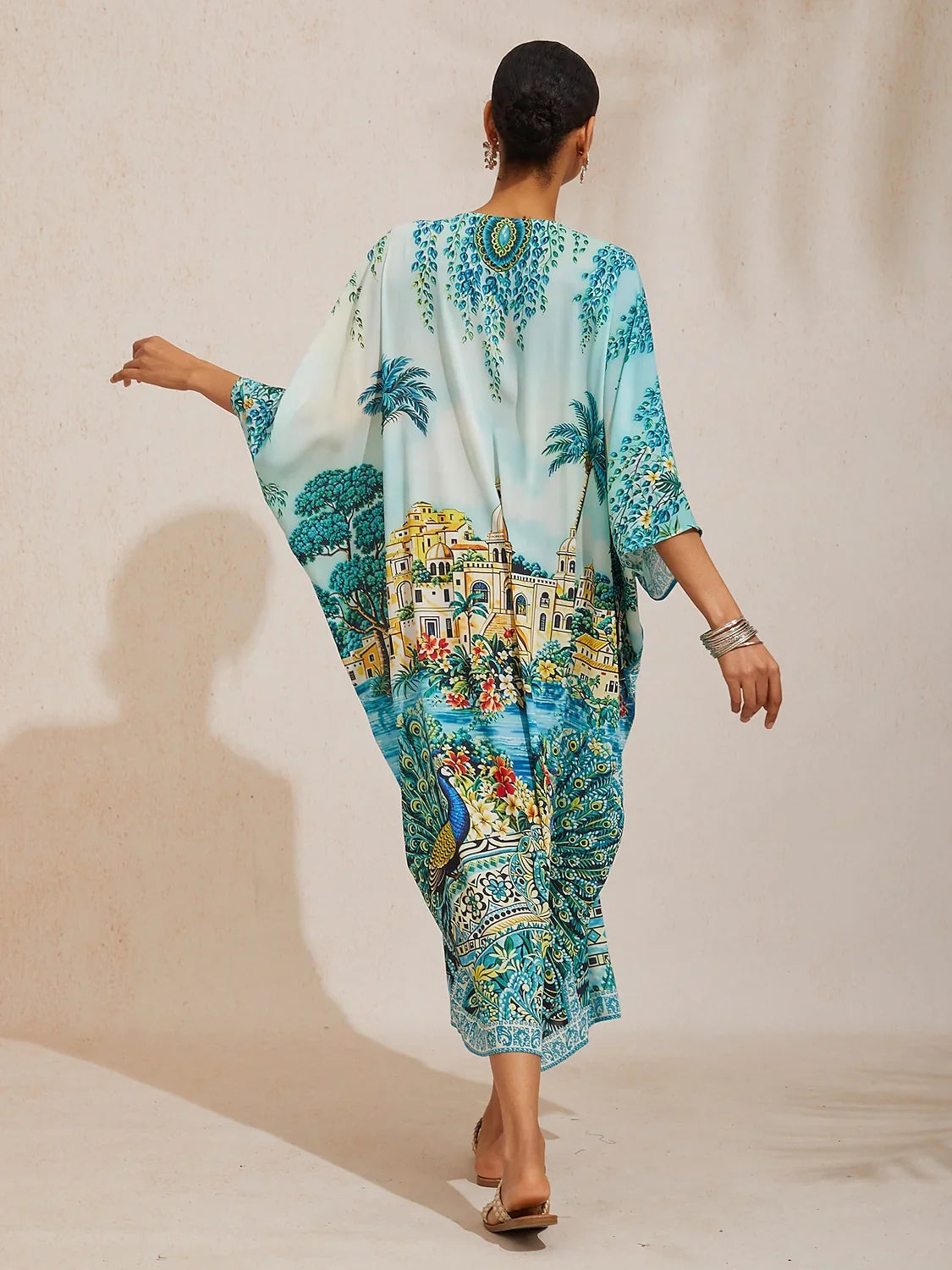 Vintage Jewelry Chiffon Vacation Kaftan
