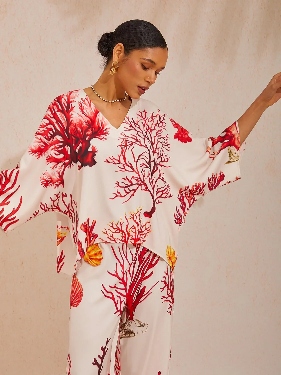 Riviera Silky Satin Batwing Top
