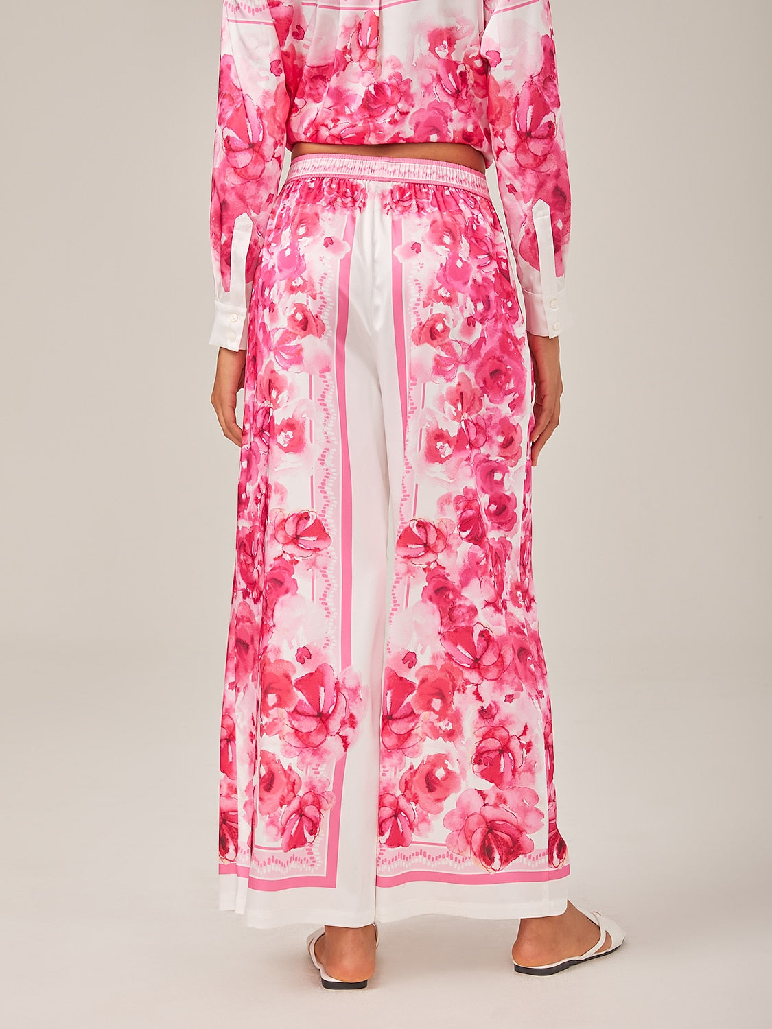 Printed High-Waisted Casual Pants