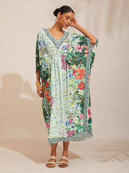 Botanical Blossom Flowy Chiffon Kaftan