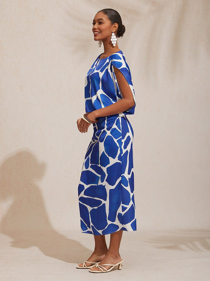 Jungle Wild Party Silky Satin Maxi Dress