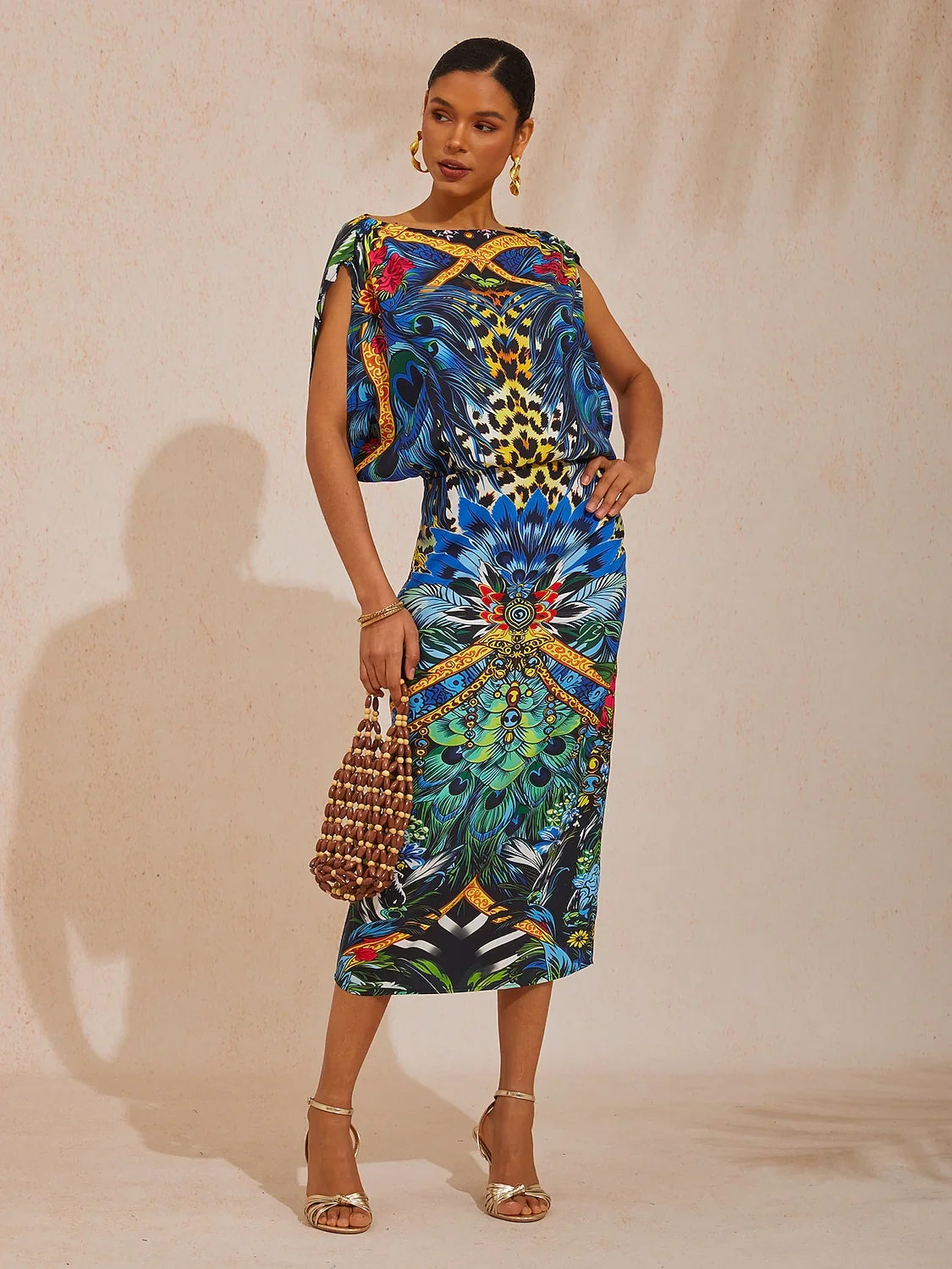 Jungle Wild Party Silky Satin Maxi Dress