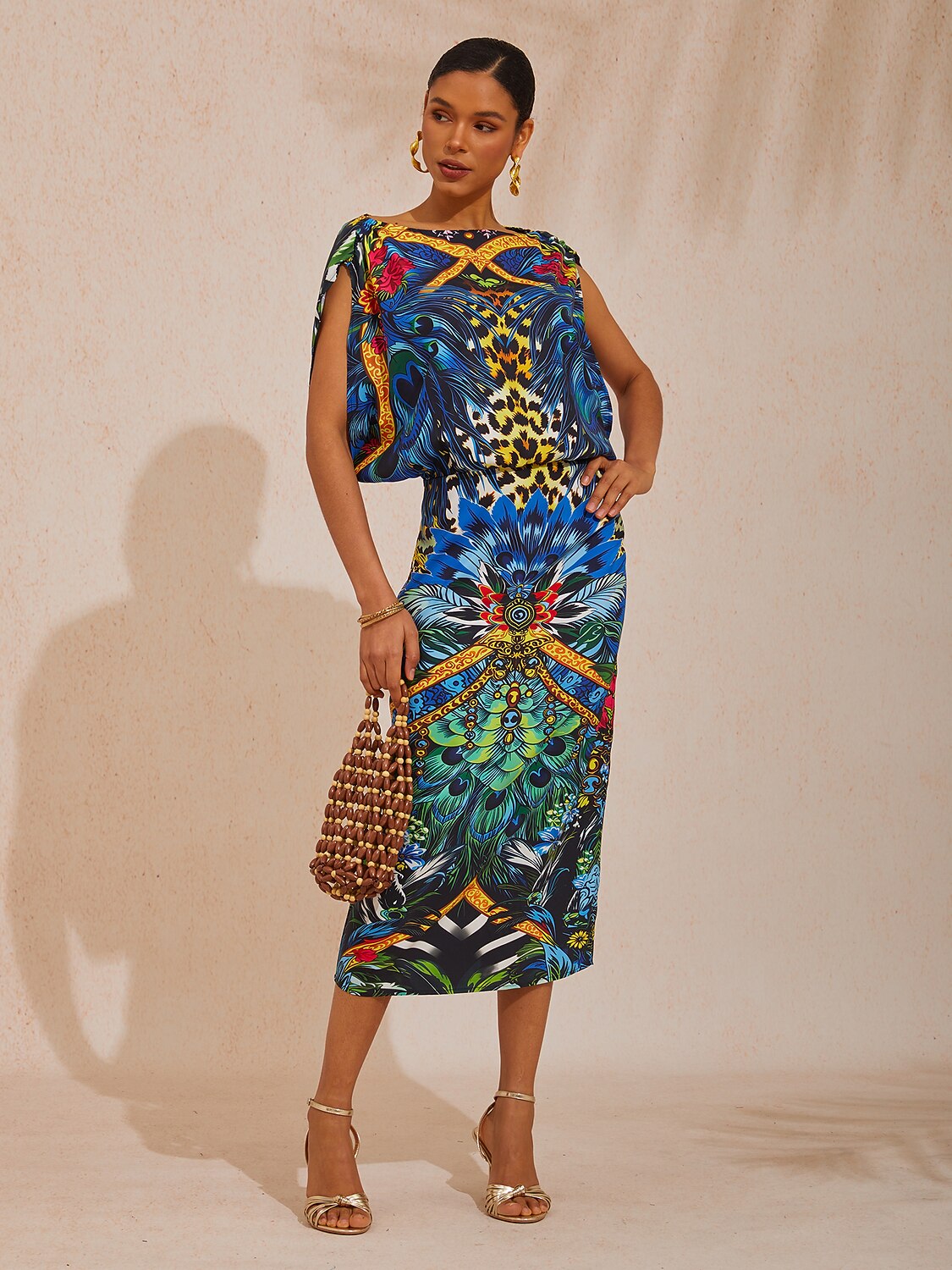 Jungle Wild Party Silky Satin Maxi Dress