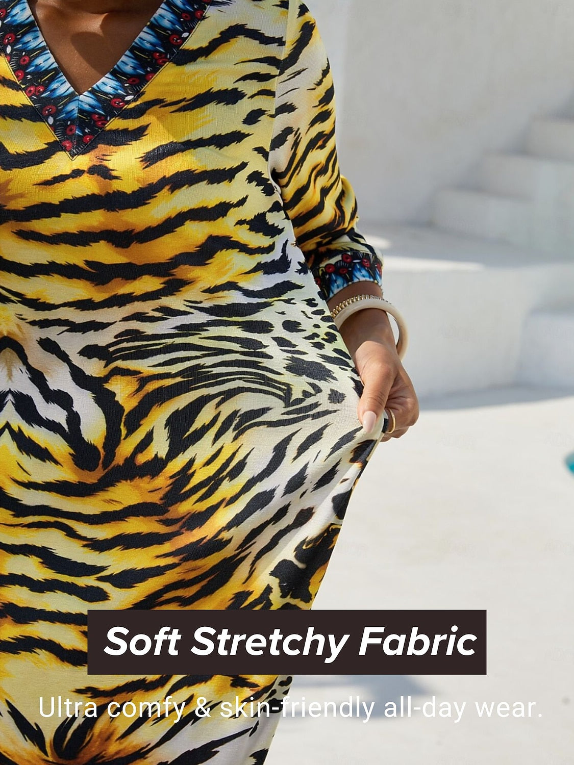 Ocean Paisley Flora High Stretch Knit Dress