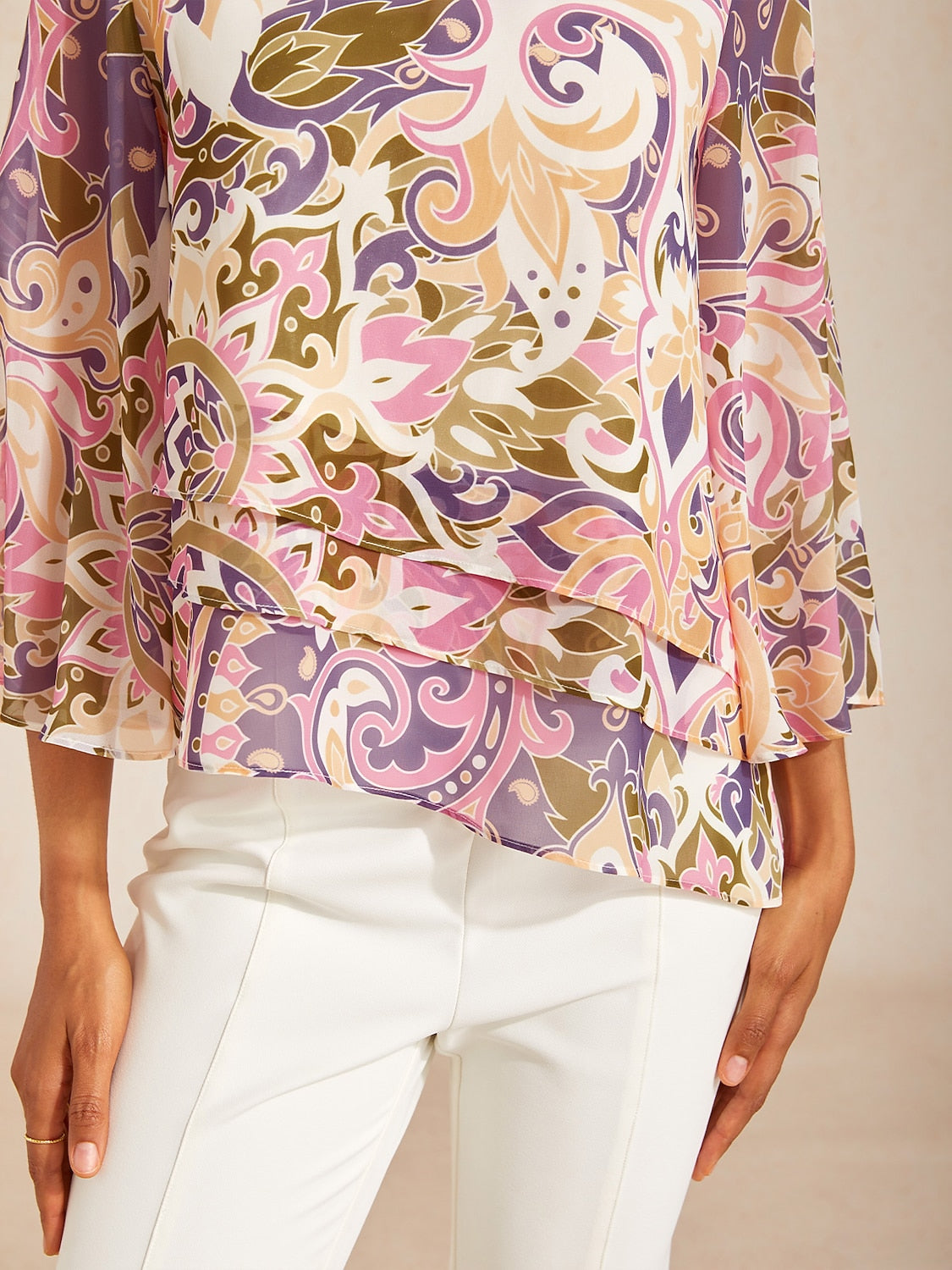 Jungle Butterfly Flowy Chiffon Blouse