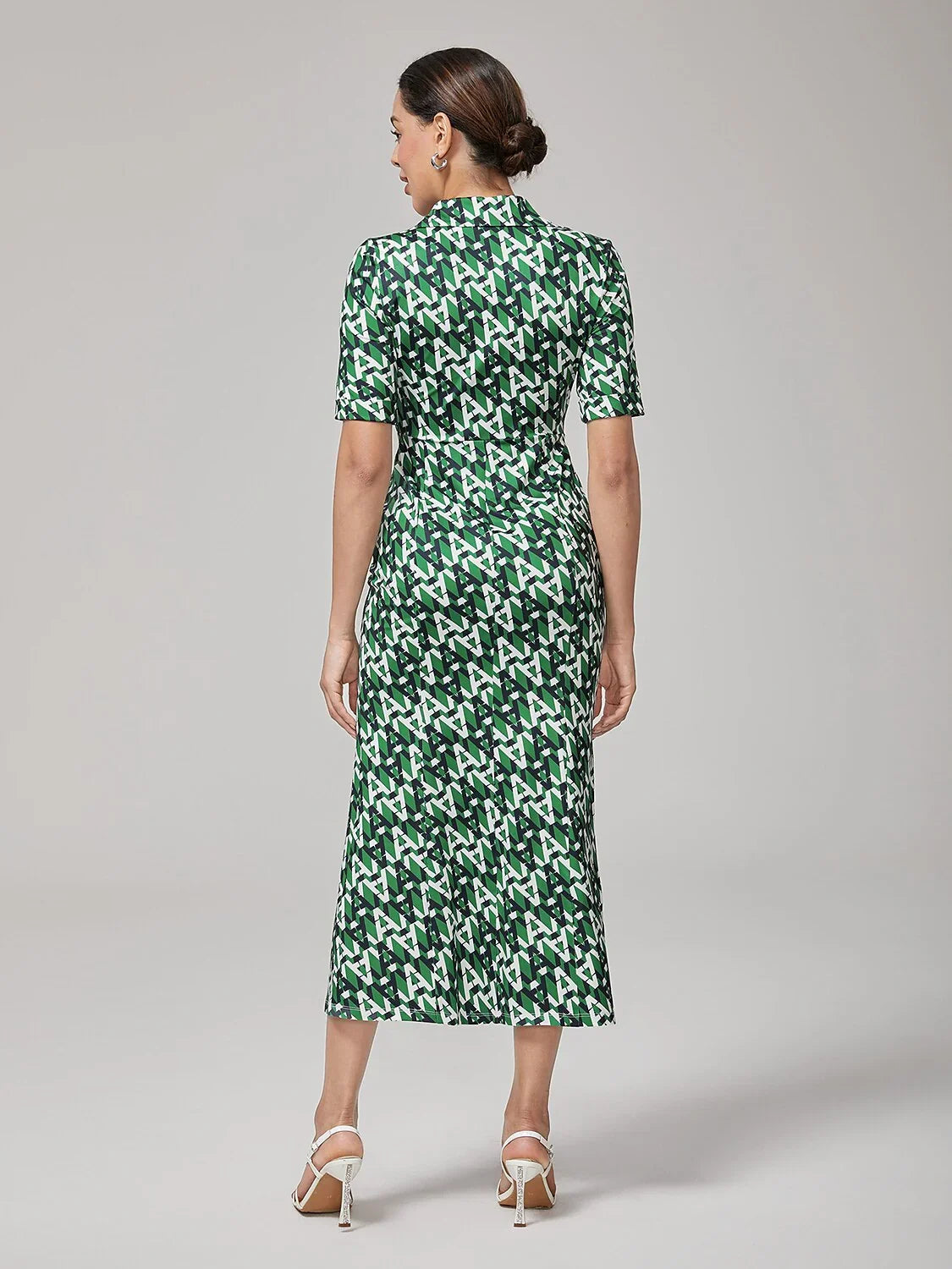 Stretch Waist-Cinching Mermaid Midi Satin Dress