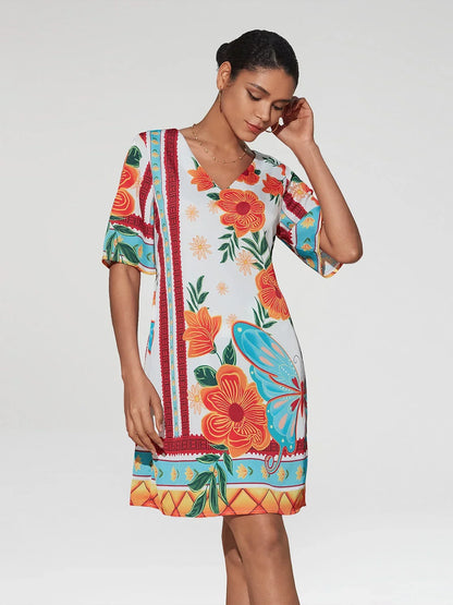 Santorini Summer Silky Satin Mini Dress