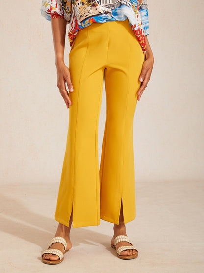 Elegant Slight Stretch Cropped Flared Pants