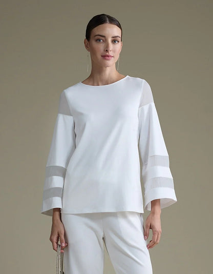 Sheer Sleeve Lightweight Modal Top