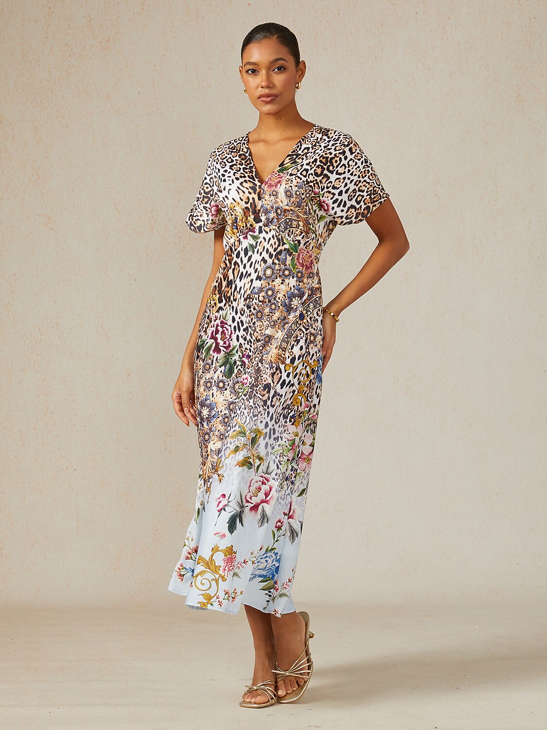 Safari Tapestry Party Silky Elegant Maxi Dress