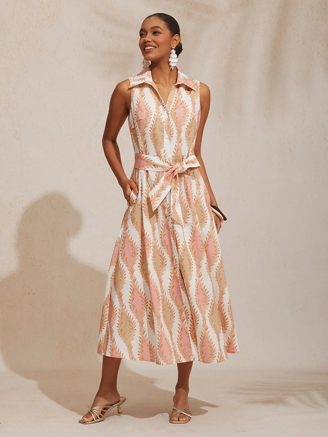Feather Effortless Linen Style Shirt Dress