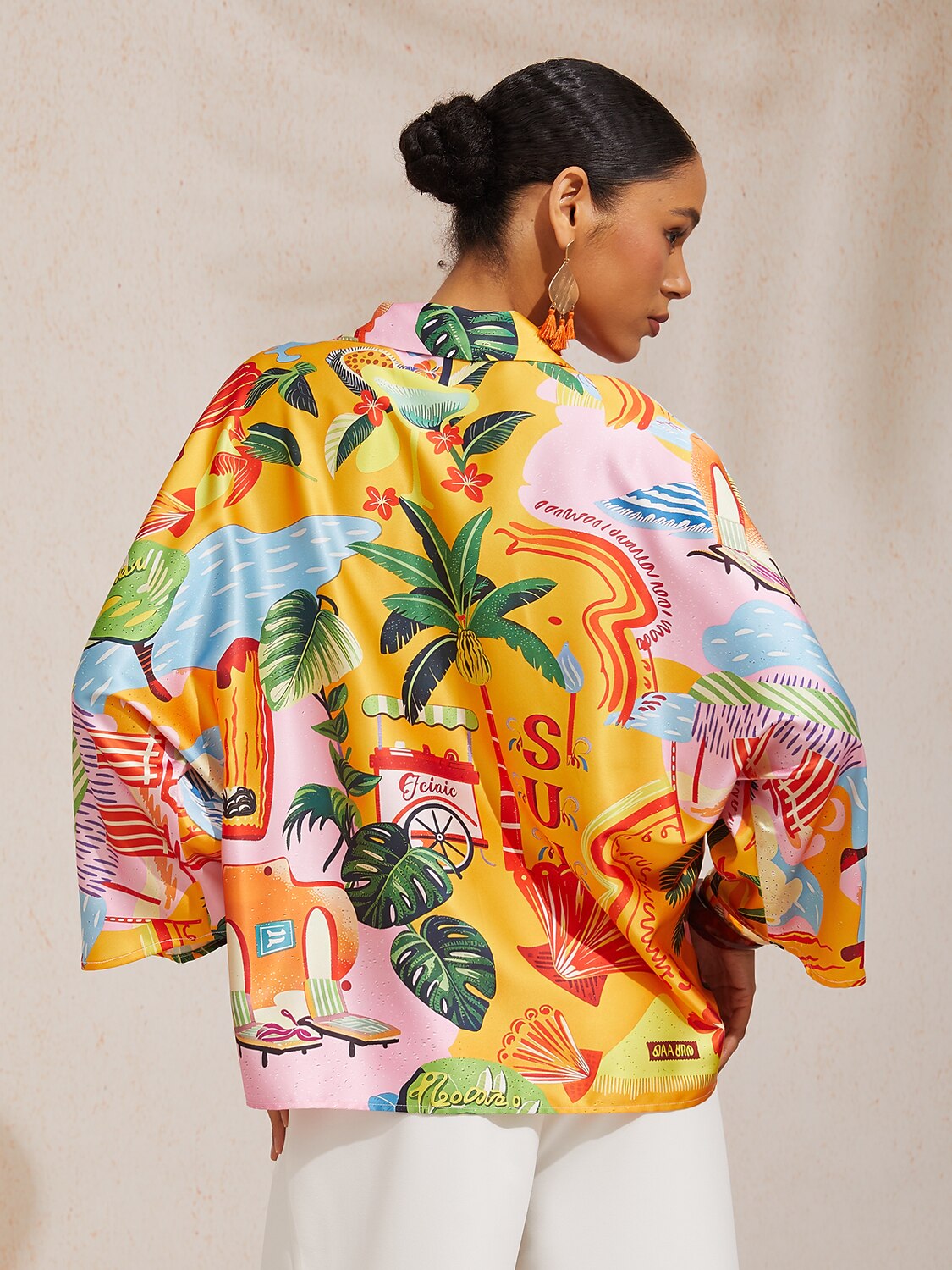 Summer Escape Silky Satin Dolman Top