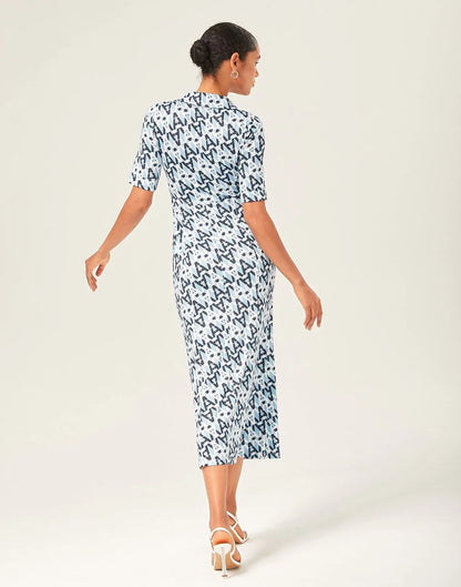 Stretch Waist-Cinching Mermaid Midi Satin Dress