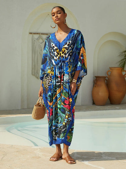 Jungle Wild Party Flowy Chiffon Leopard Kaftan