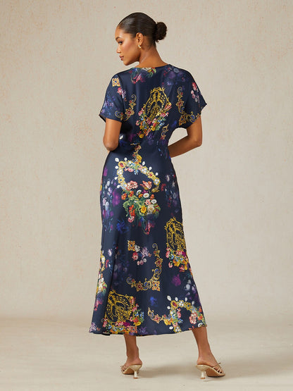 Land of Wonder Silky Satin Maxi Dress