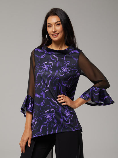 Blouse en Chiffon Modal Coupe Ajustée, Voilée, Légère et Respirante