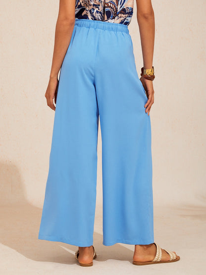 Hawaii Palm Airy Linen Look Pants