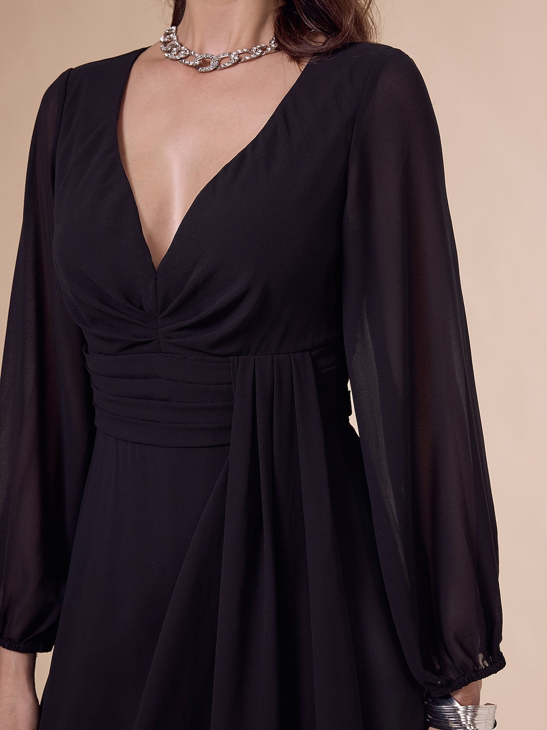 Asymmetrical Deep V Wide-legged Jumpsuit