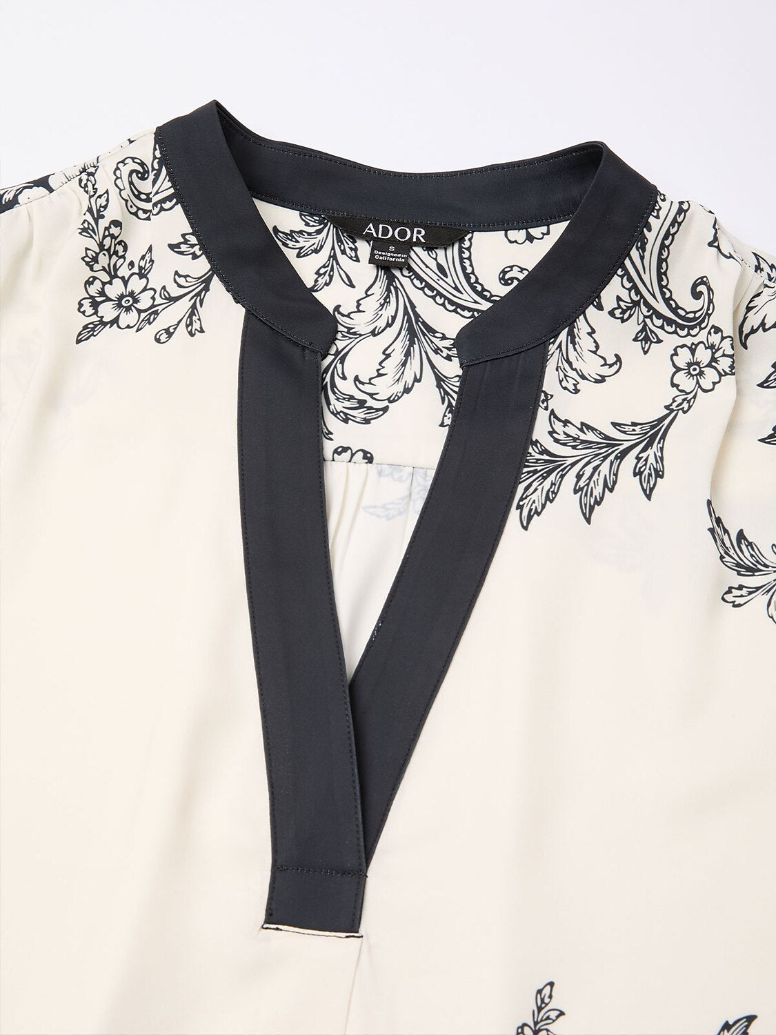 Noir Baroque Silky Satin Blouse