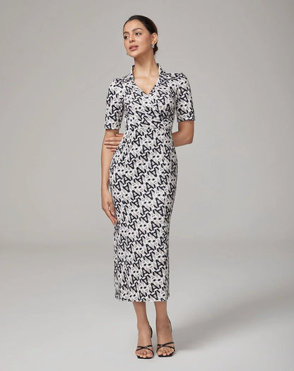Stretch Waist-Cinching Mermaid Midi Satin Dress