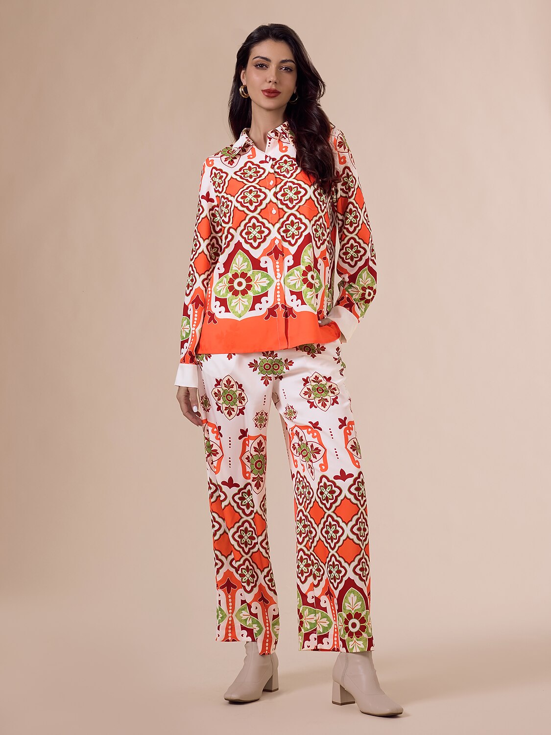 Satin Bohemia Casual Long Sleeve Shirt