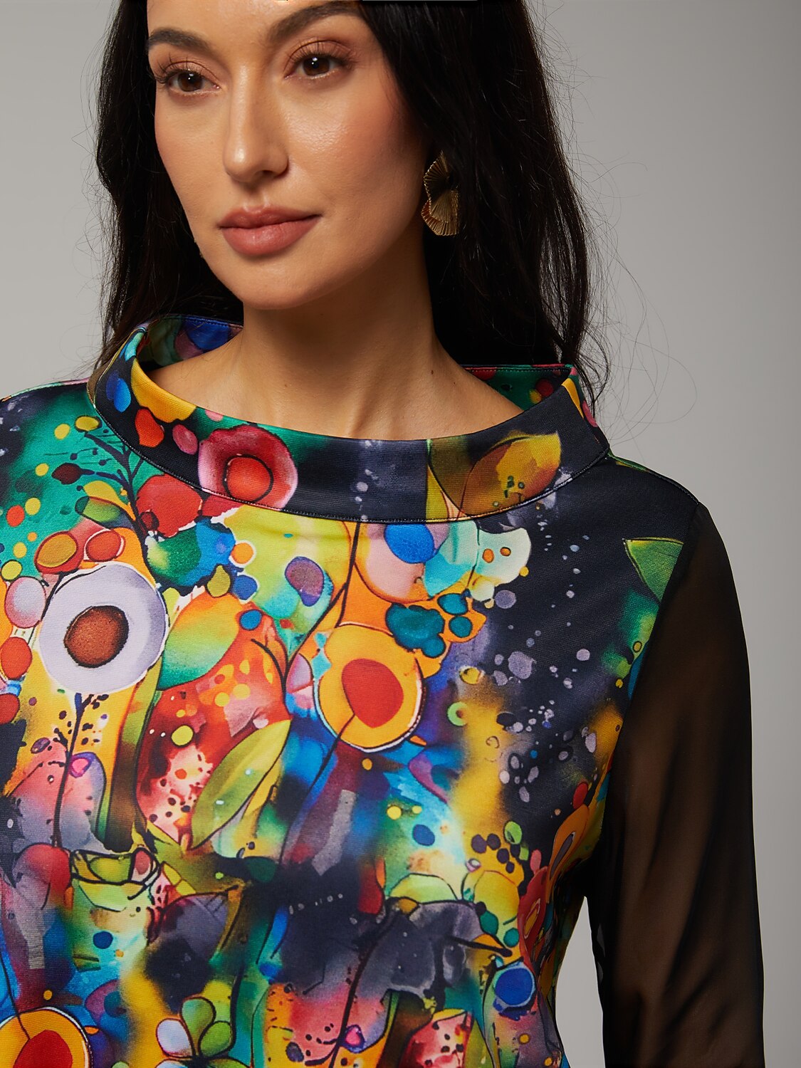 Blouse en Chiffon Modal Coupe Ajustée, Voilée, Légère et Respirante