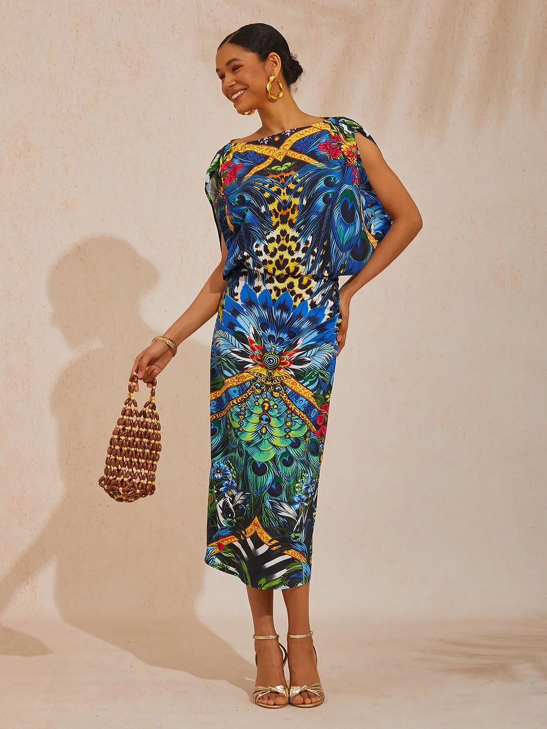 Jungle Wild Party Silky Satin Maxi Dress