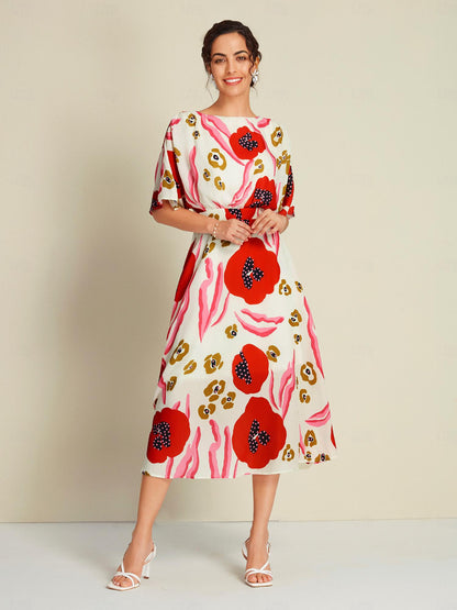 Santorini Summer Chiffon Elastic Waist Maxi Dress